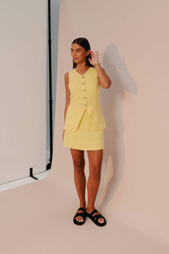 Matisse Mini Skirt - Lemon