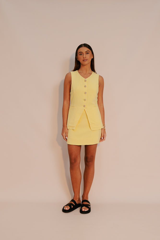 Matisse Mini Skirt - Lemon