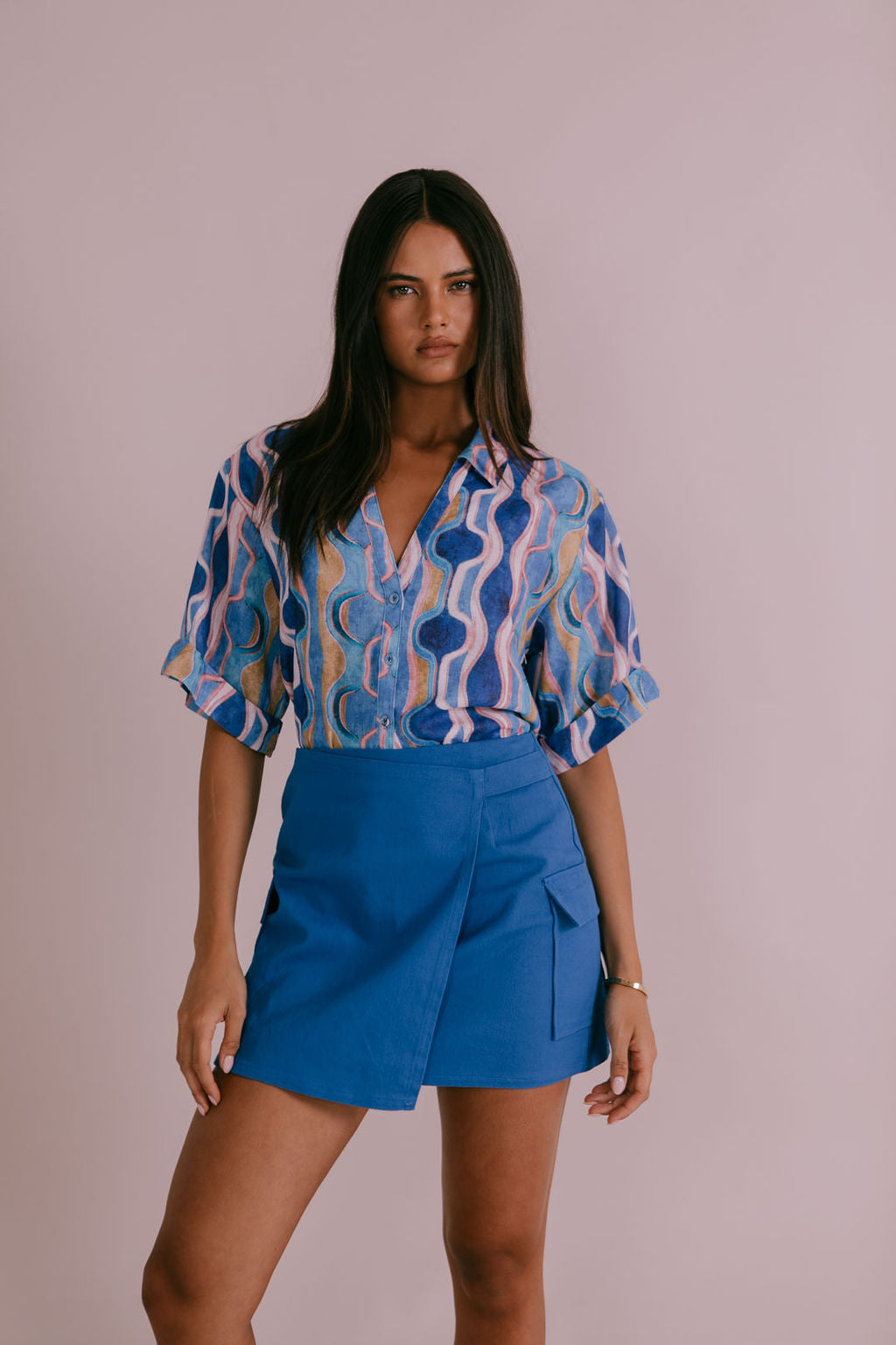 Valtos Mini Skirt - Cobalt Blue