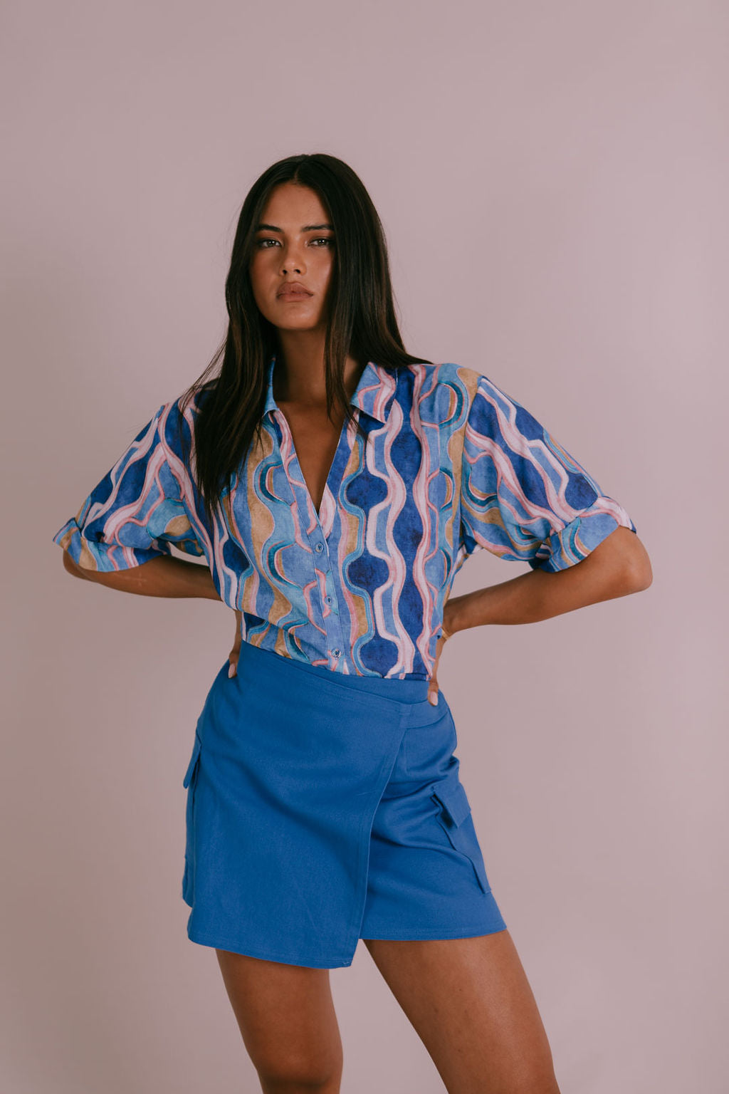 Valtos Mini Skirt - Cobalt Blue