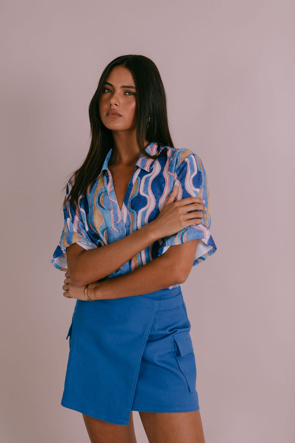 Valtos Mini Skirt - Cobalt Blue