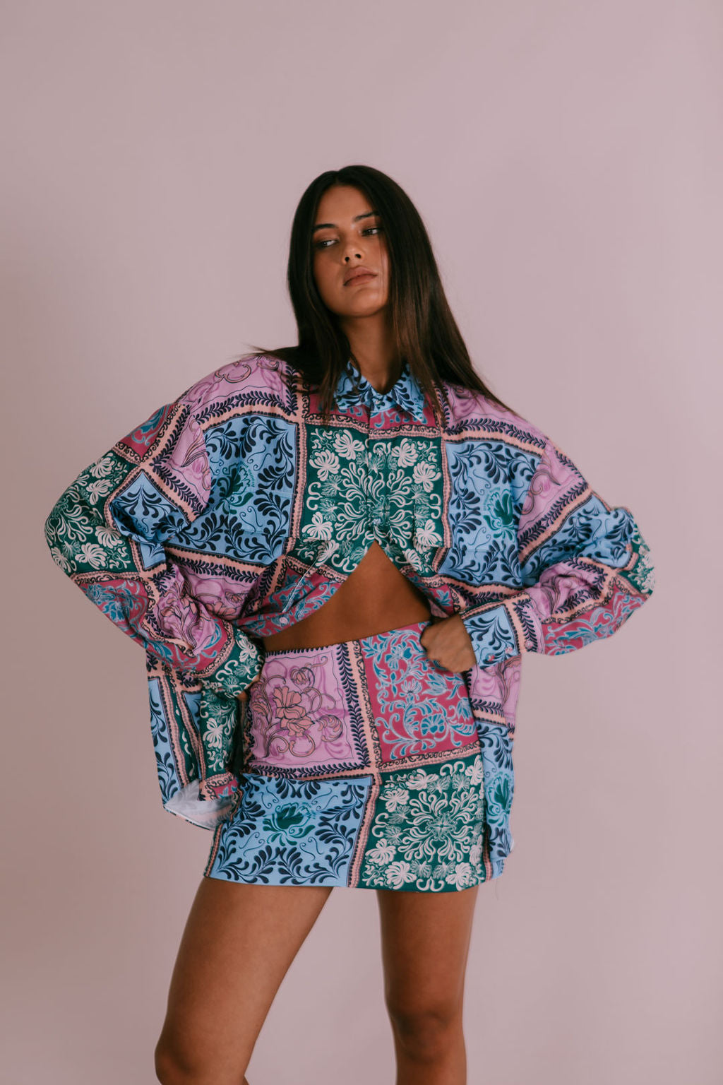 Poet Mini Skirt - Paisley Tile