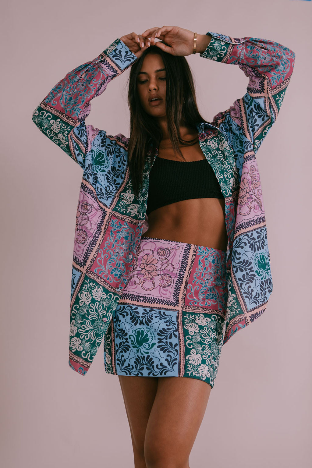 Poet Mini Skirt - Paisley Tile