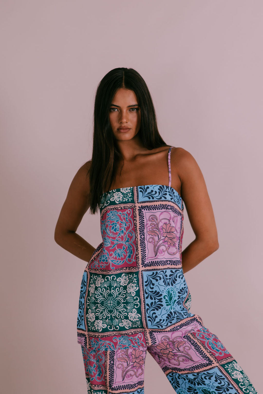 Viola Singlet - Paisley Tile