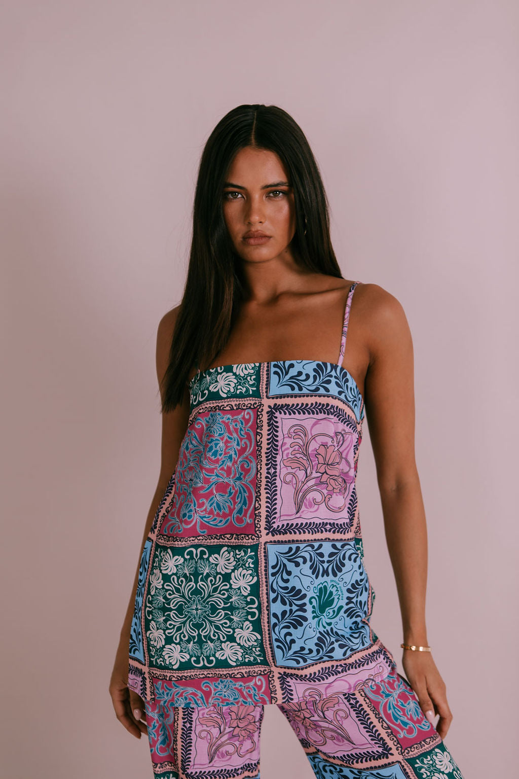 Viola Singlet - Paisley Tile