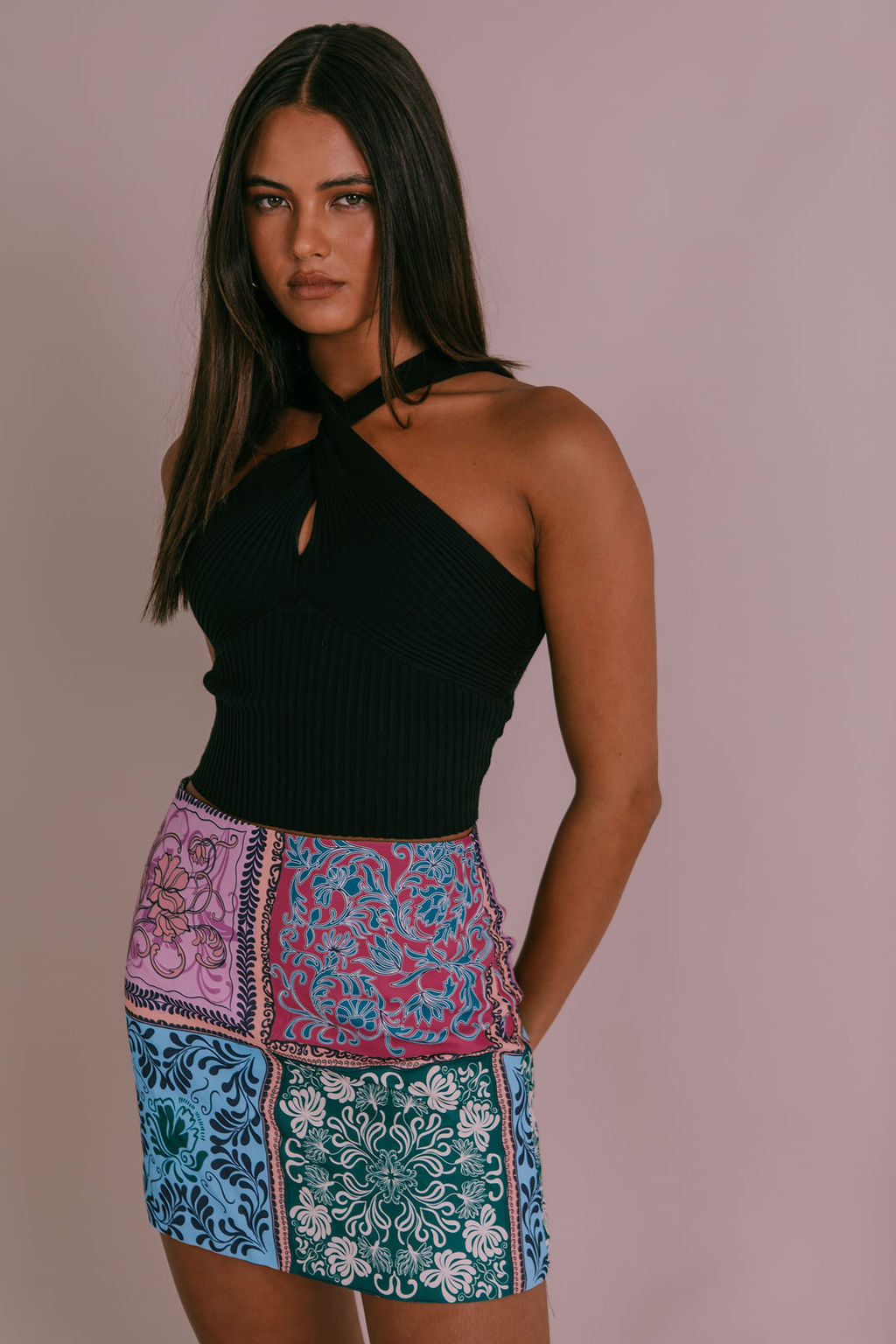 Poet Mini Skirt - Paisley Tile