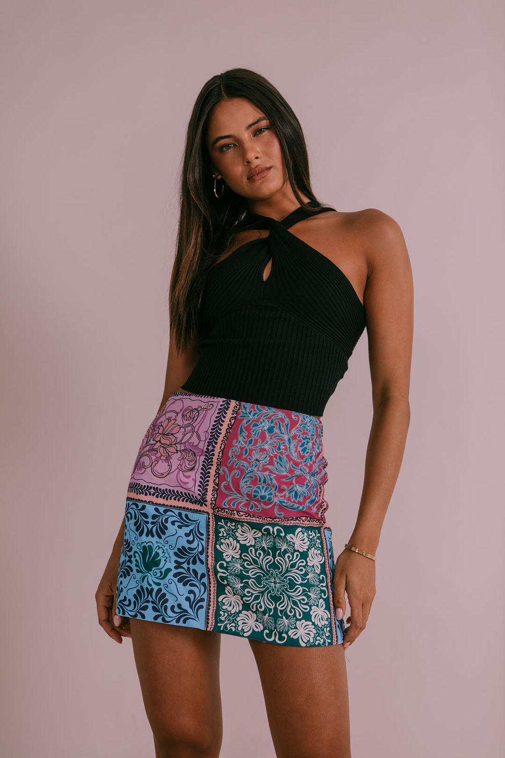 Poet Mini Skirt - Paisley Tile