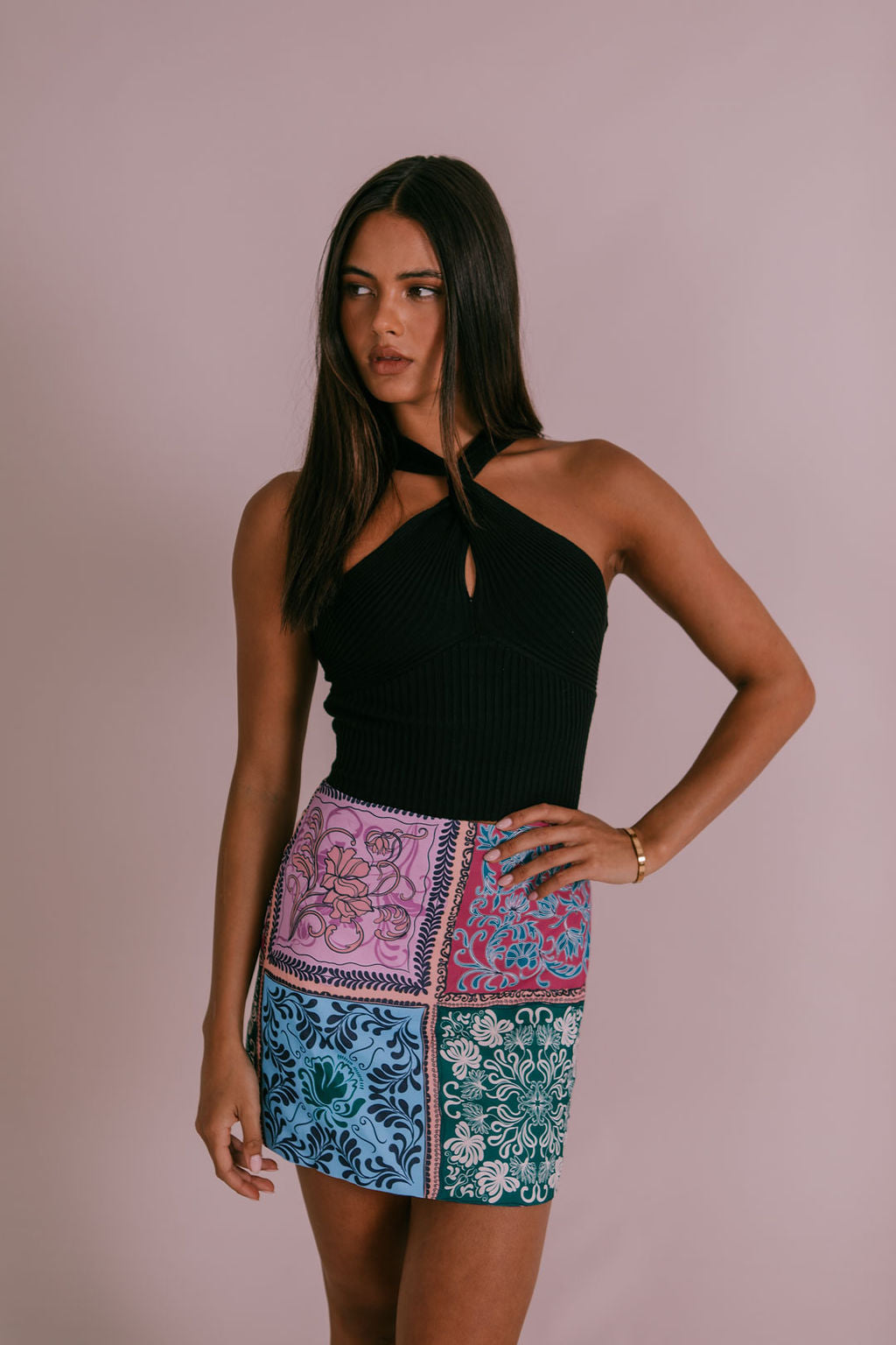 Poet Mini Skirt - Paisley Tile