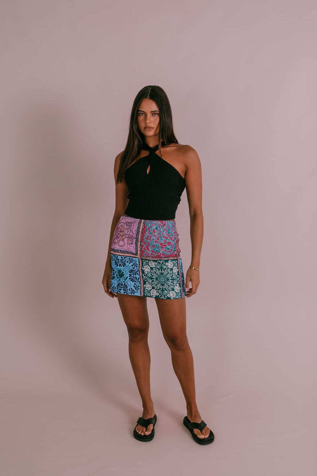 Poet Mini Skirt - Paisley Tile