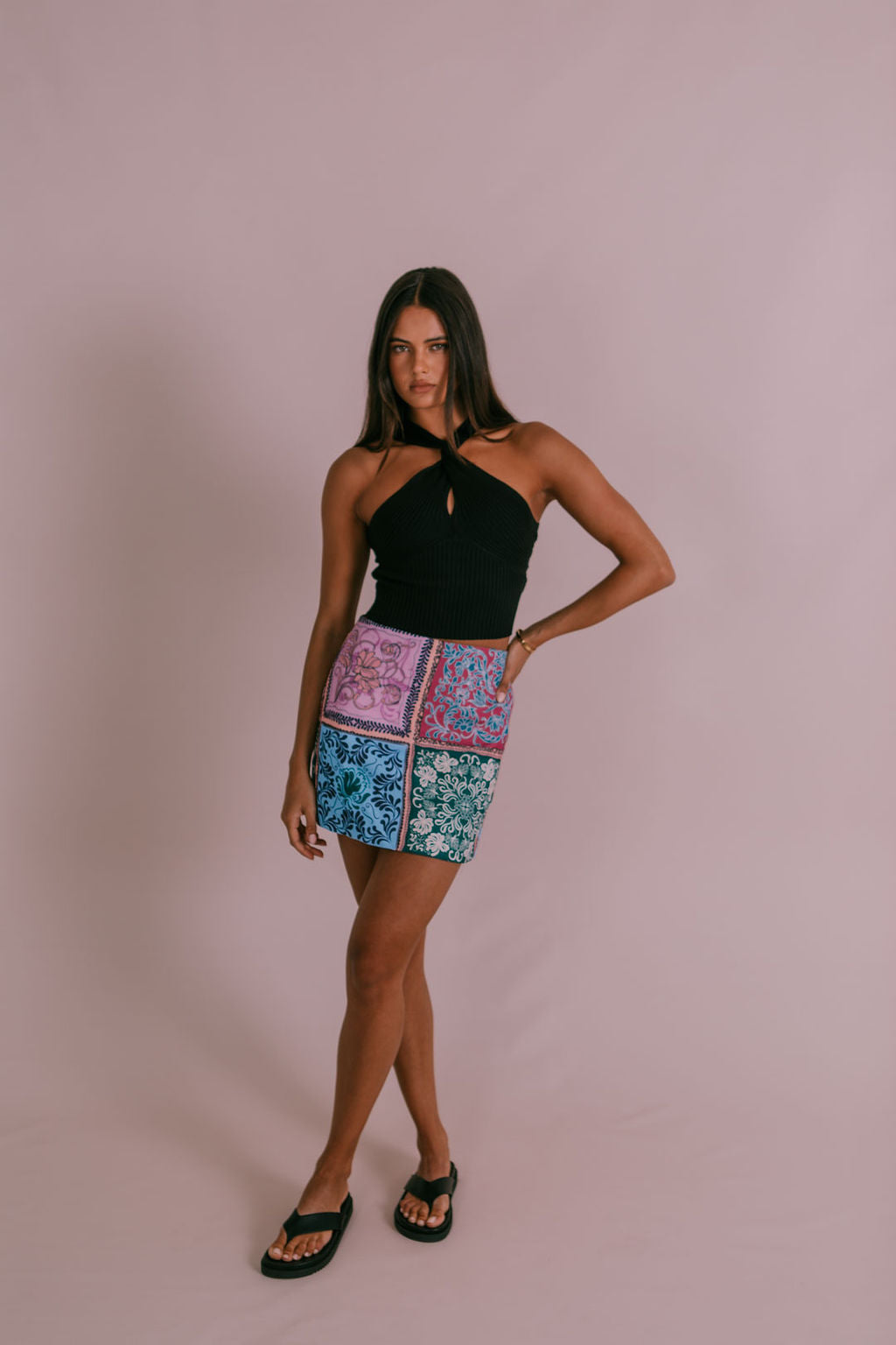 Poet Mini Skirt - Paisley Tile